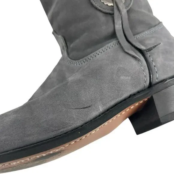 Vintage Capezio Boots Gray Suede Western Cowgirl Size 7 - Picture 9 of 11